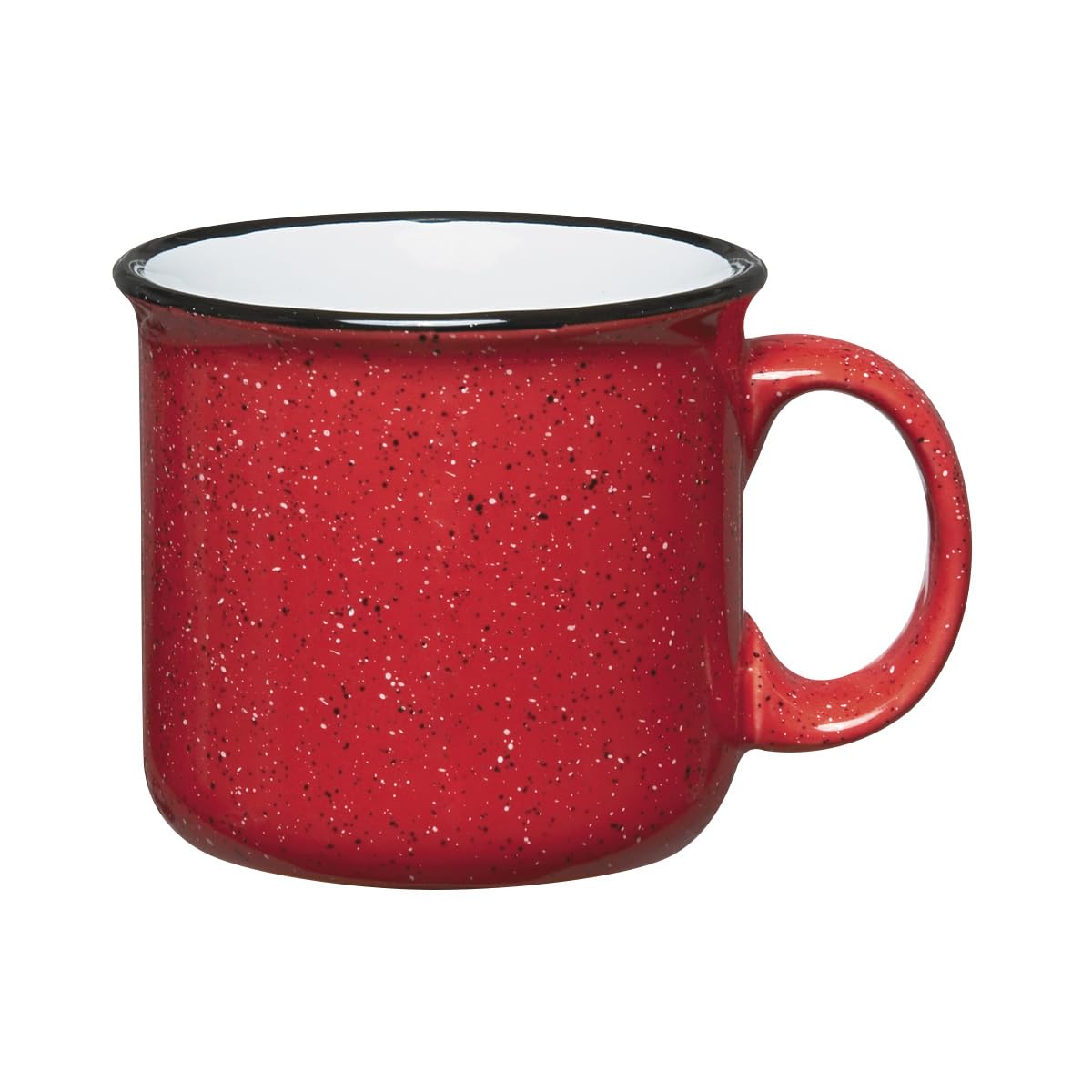 PromotionPros 15 OZ Retro Granite Ceramic Campfire Coffee Mug or Cup Choice of Colors Customize Text Name or
