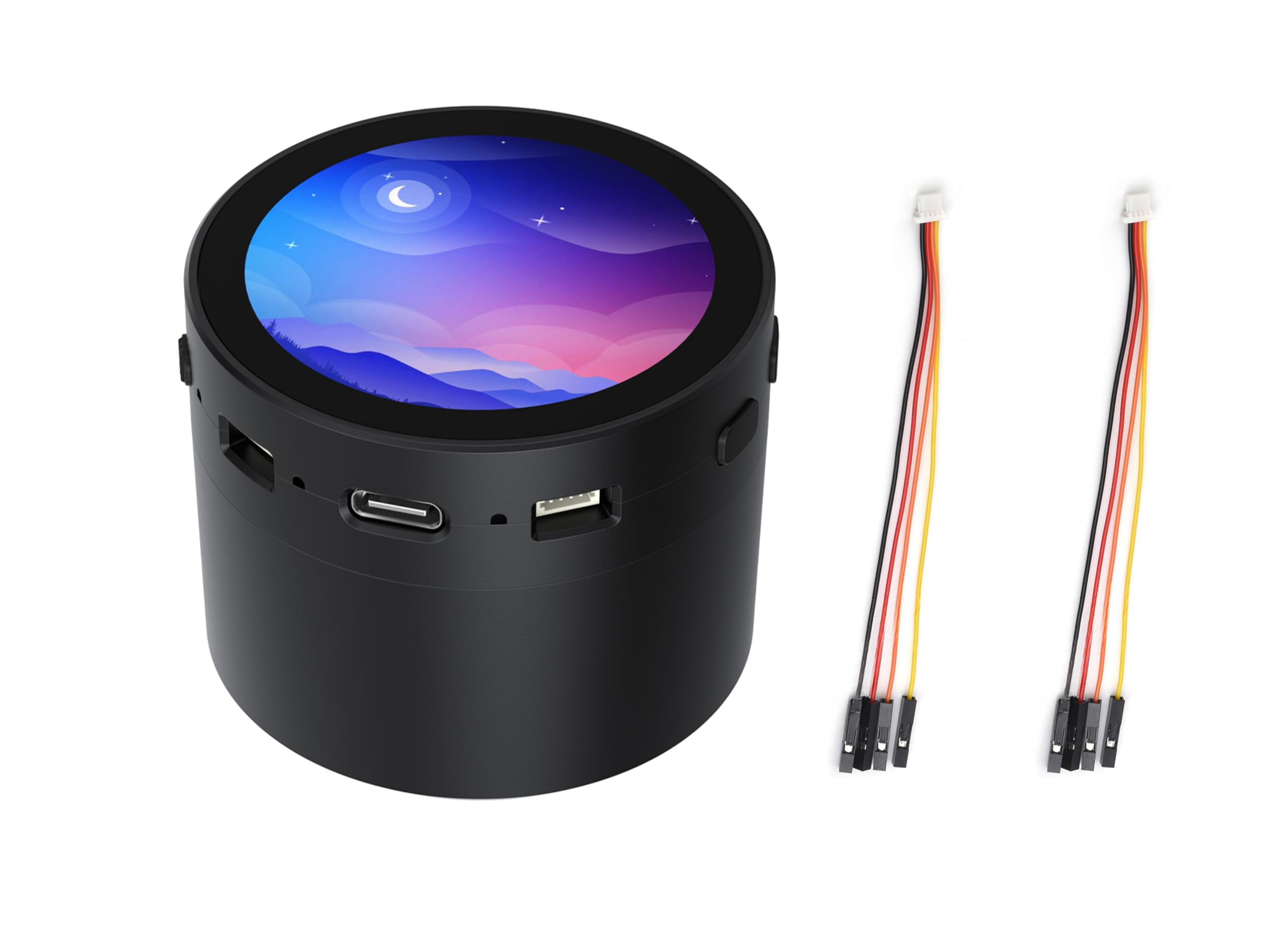 RP2350 1.85inch Round LCD Development Board, 360×360, 65K Color, Dual-Core and Dual-Architecture Design, Onboard Audio Codec Chip (with Speaker Box Without Batt)