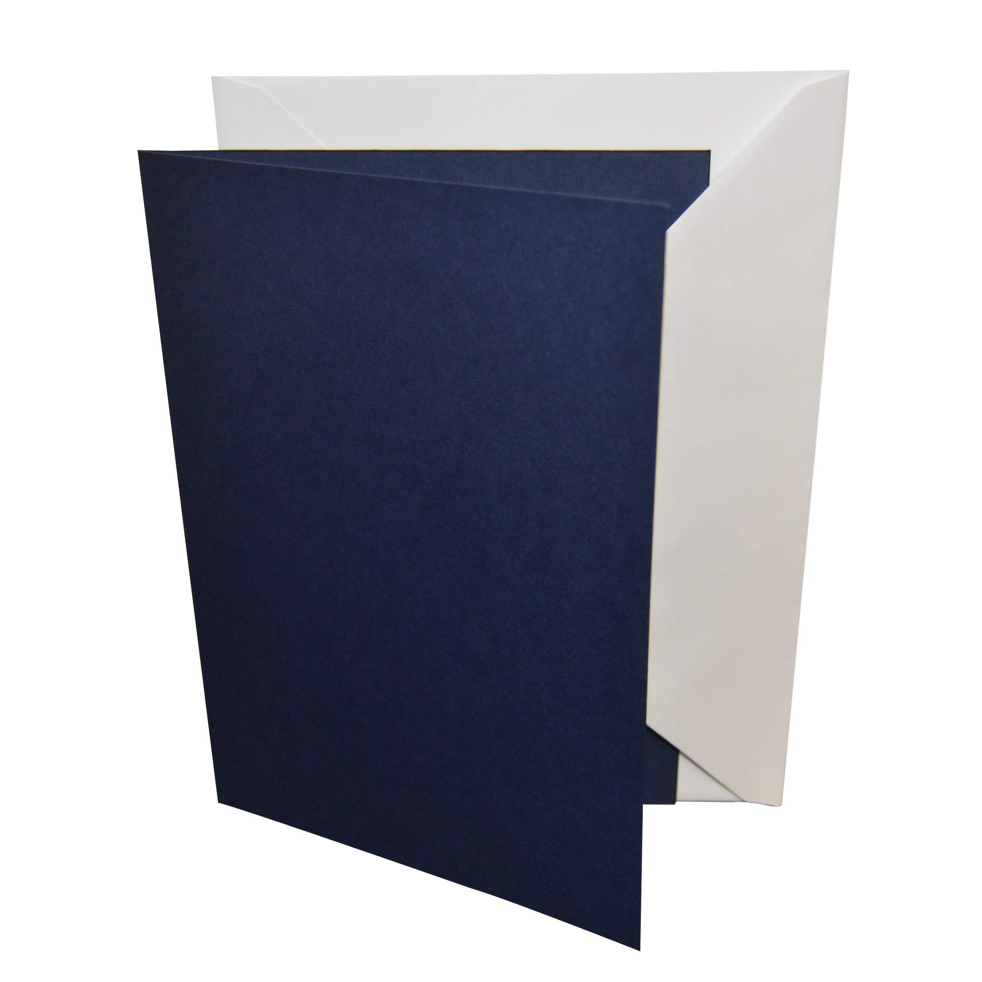 5"x7" Coloured Greeting Card Blanks with White Envelopes – StellaWeds® (Navy Blue, 50 Pack)
