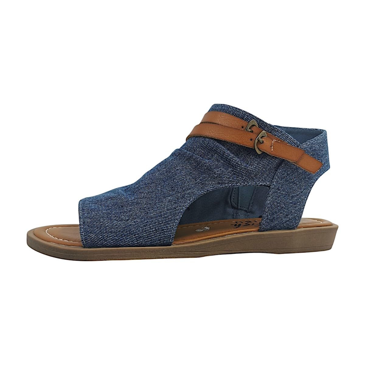 Blowfish Malibu Women's Denver Flat Sandals, Denim Blue, Medium Fit, UK 7