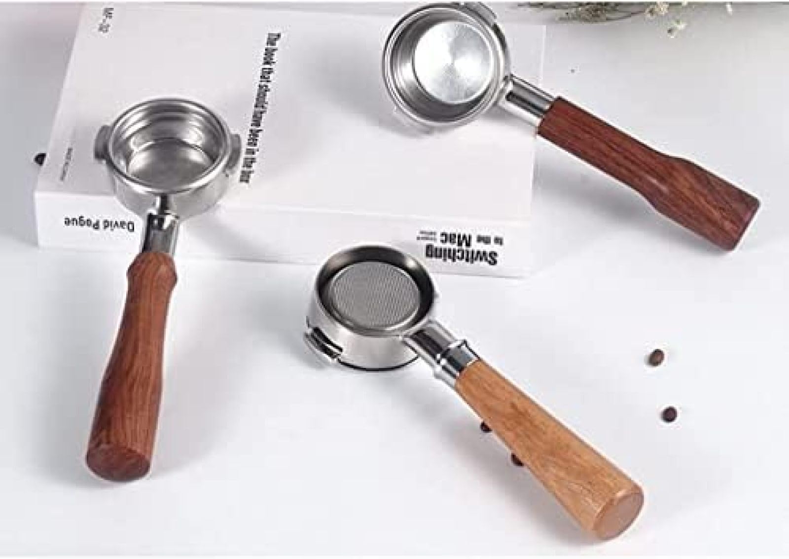 Portafiltro De Café, Mango De Café Sin Fondo, Mango De Café De 58 Mm, Compatible Con Cafetera E61, Juego De Café Con Mango Modificado De Acero Inoxidable,F,Pleasant63