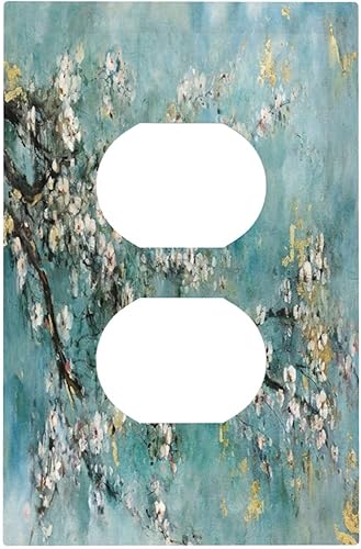 Miniatura 45 de Placa de pared de tortugas marinas, hierba oceánica, medusas, peces y algas marinas, placa de pared de doble palanca, cubierta de interruptor de luz