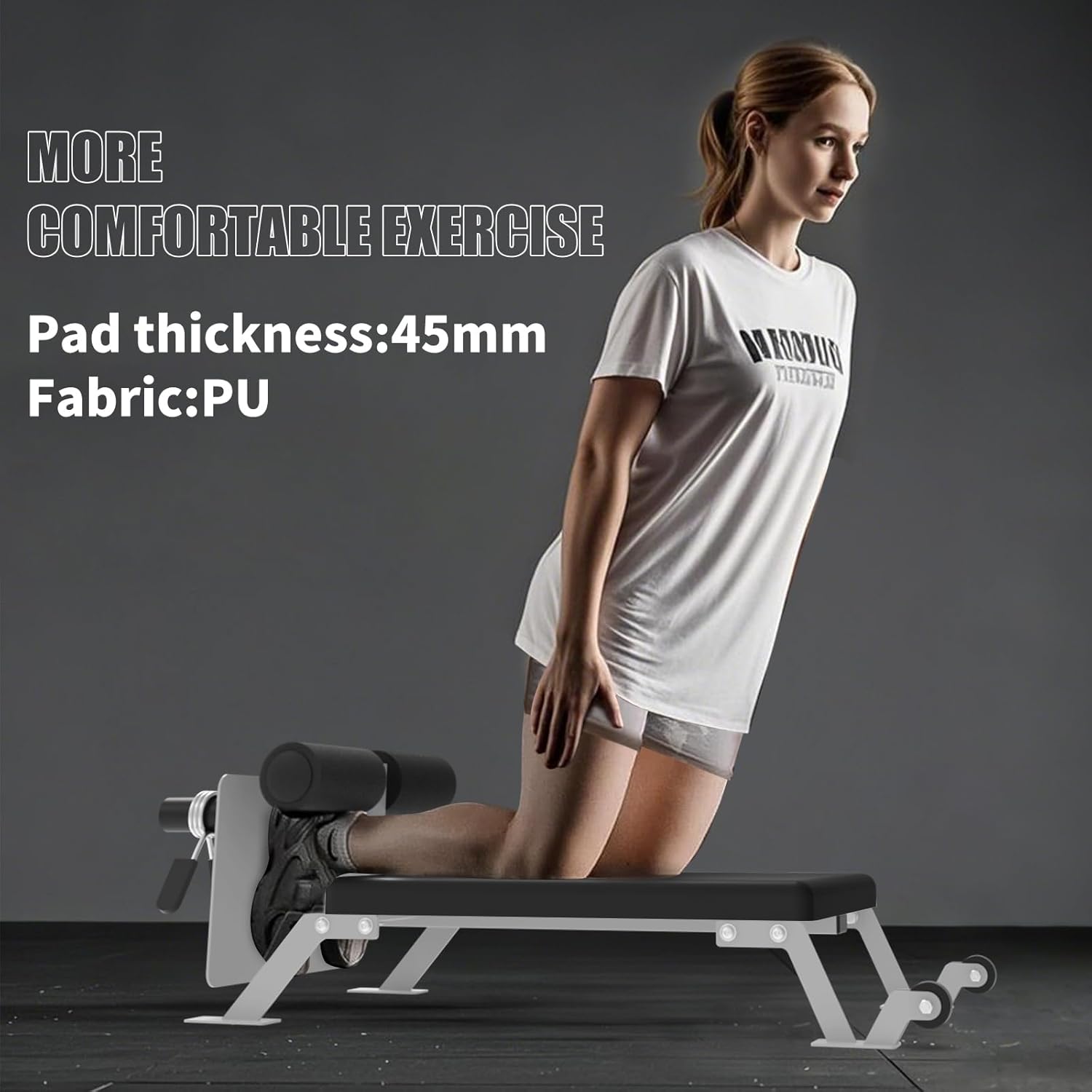 Nordic Curl Machine,Hamstring & Glute Bench Adjustable with Wheels, Nordic Bench for Home Gym