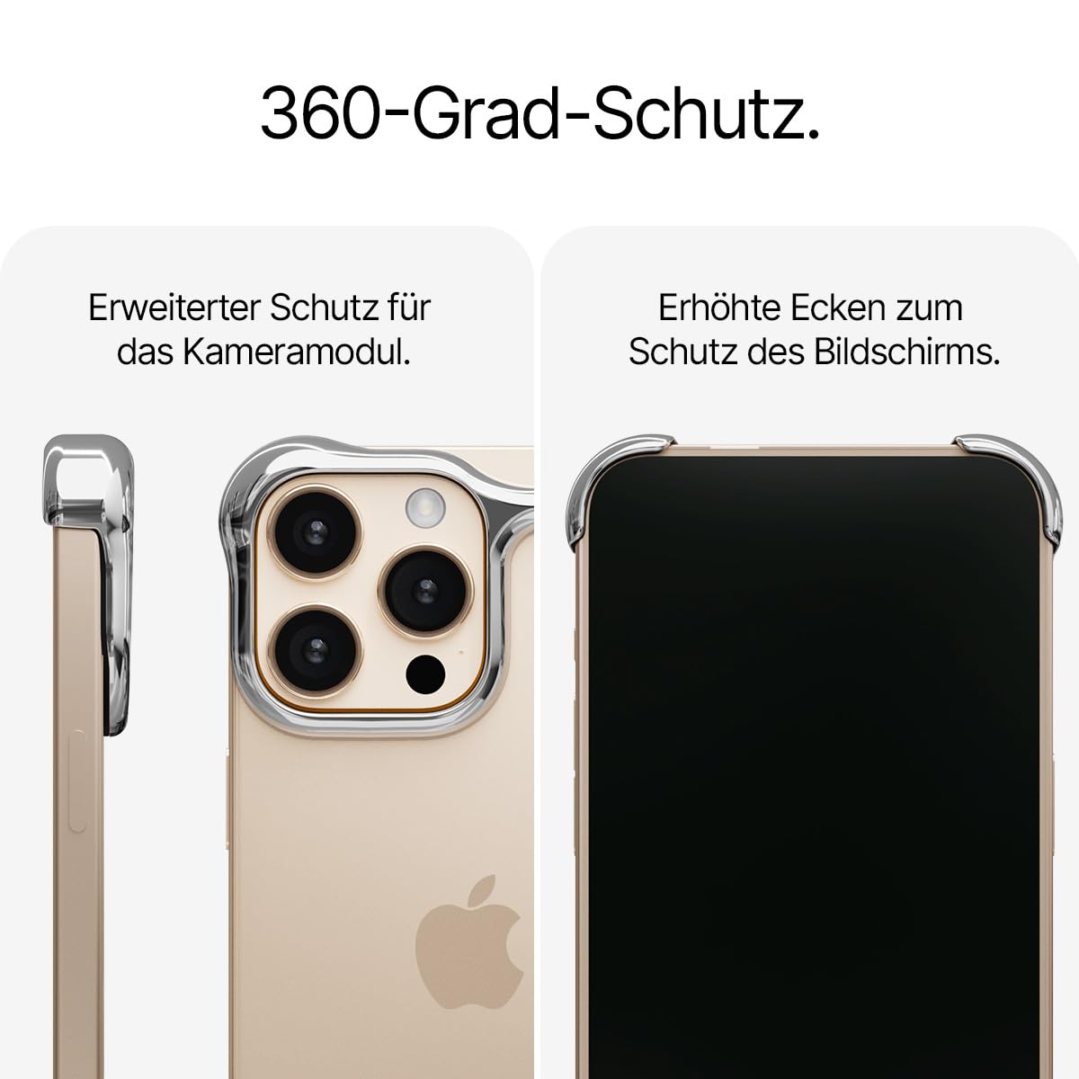 Arc Pulse Schutzhülle für iPhone 16 Pro Max – Minimalistischer Fallschutz, stoßfestes Aluminium in Luftfahrtqualität, doppellagige Stoßdämpfung, Kratzfest, aufschiebbar, leicht, 360°-Schutz