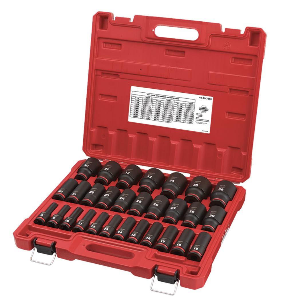 Milwaukee Electric - 29PC IMP Duty 1/2DR Metric DP 6-PT Socket Set