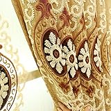 ELKCA Jacquard Embroidered Curtains for Bedroom Luxury Yellow Curtains for Living Room,Grommet Top,2...