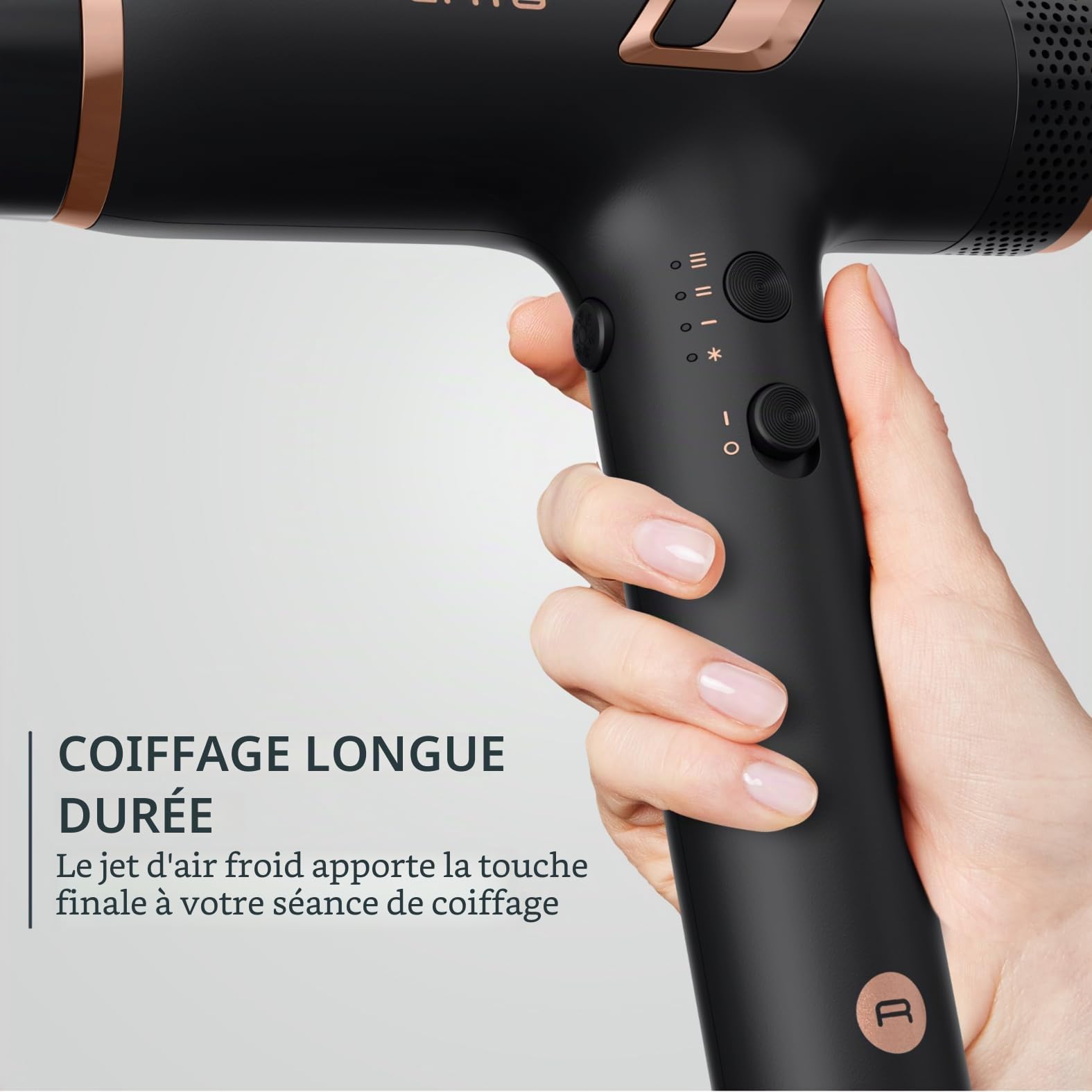 Rowenta Sèche-cheveux nano compact haute vitesse Boost ions antistatiques capteur de température 3 réglages pour cheveux soyeux et brillants