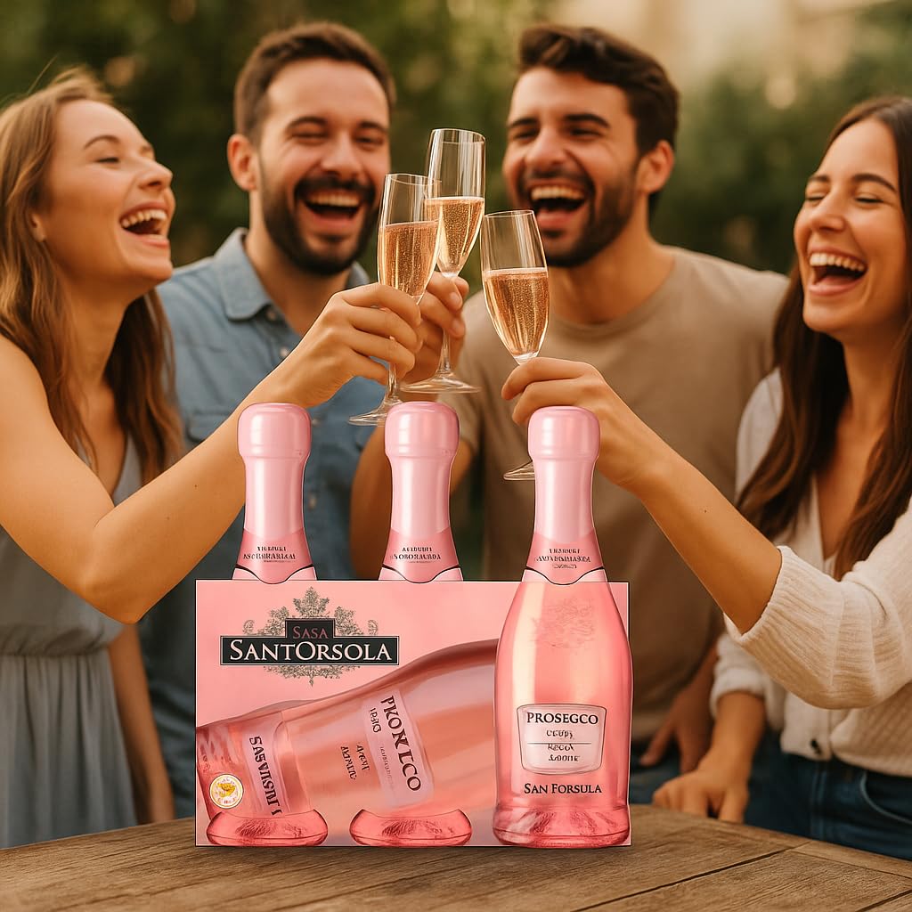 6 Confezioni Rosé DOC Millesimato 3x20cl – Spumante Rosato in Formato Baby, Gusto Fruttato e Elegante, Perfetto per Brindisi, Regali, Eventi o Aperitivi Speciali