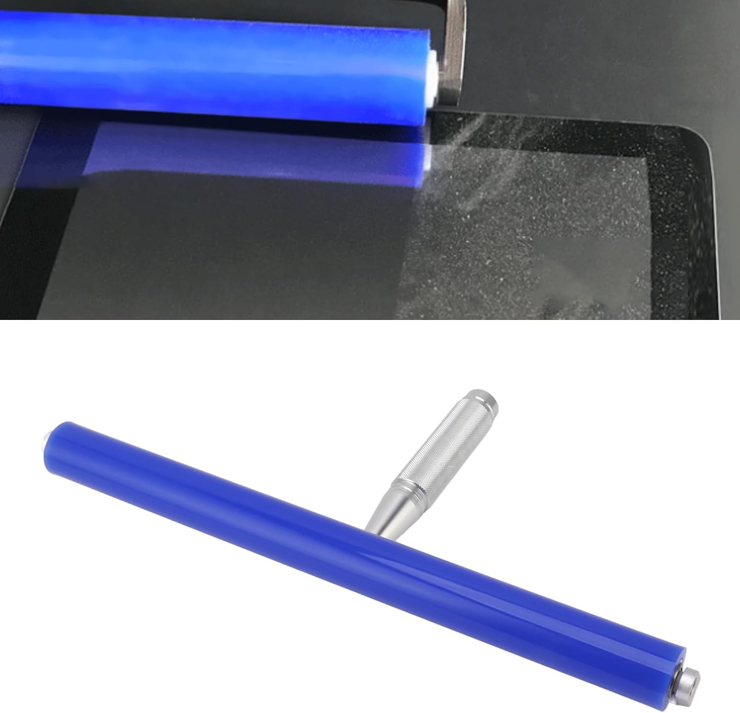 Silicone Dust Roller,Dust Removal Roller Silicone Aluminum Alloy Handle Static Electricity Cleaning Tool for Workers Electronic Semiconductors (14in)