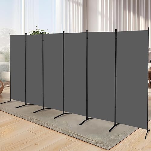 Miniatura 8 de YASRKML - Divisores de 4 paneles plegables y movibles para privacidad en interiores como oficina, habitación, vestidor, estudio, sala de estar, 136