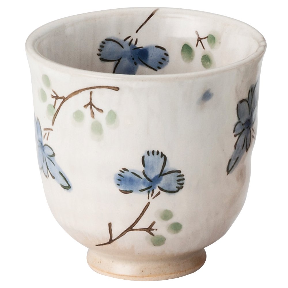 Amazon｜山下工芸 湯呑み 陶器 φ8.2×7.7cm(220cc) 木の花青湯呑大