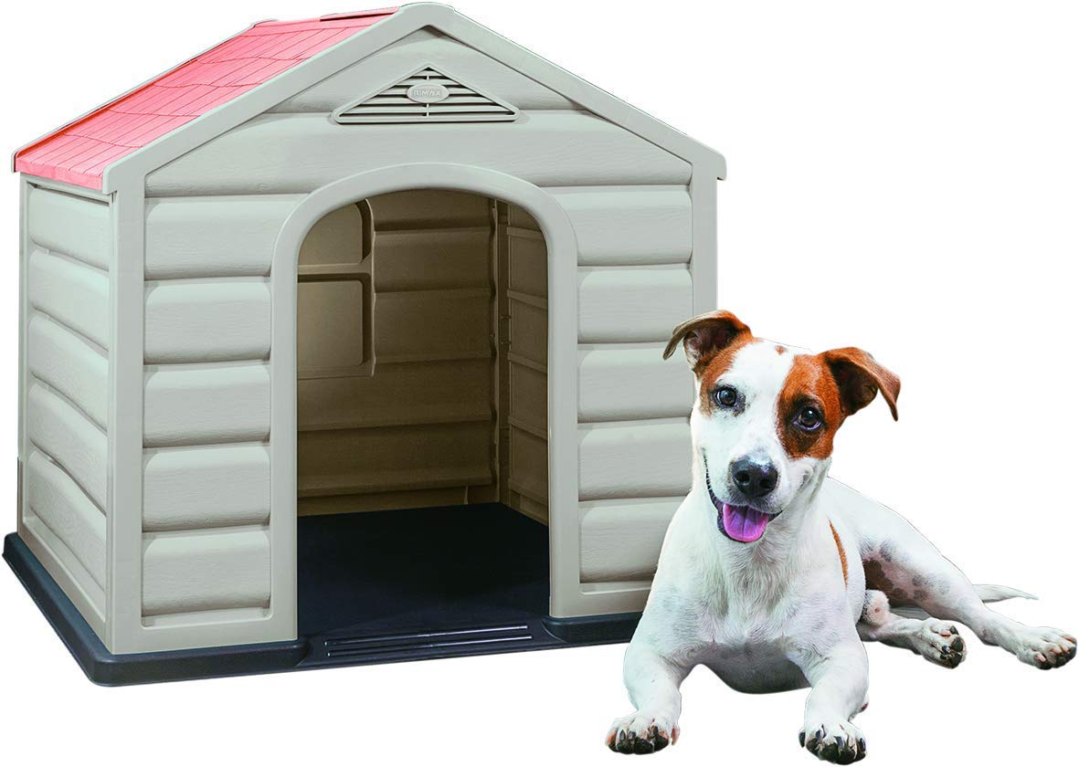KG KITGARDEN - Caseta Perro Pequeño Jardín, 58,5x61x68cm, Beige/Terracota