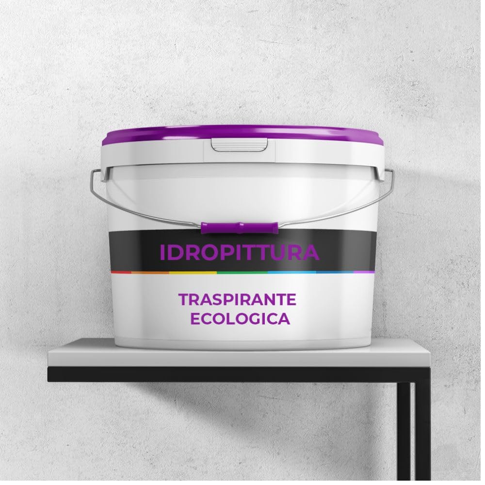 Idropittura Bianca Traspirante Ecologica ad Acqua per Interni Semilavabile (Kg 20)