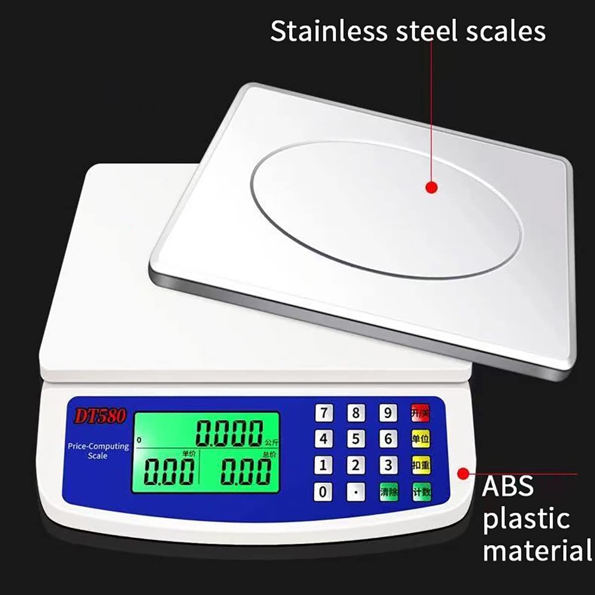 Balance de Cuisine numérique 30 kg avec écran LCD et Fonction Tare 1 g pour la Cuisson de précision des ingrédients Alimentaires à Domicile(Batterie