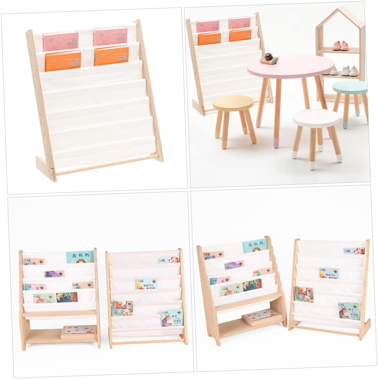 Dulcicasa 子供向けマガジンホルダー 簡易書棚 多収納ラック オフィス用雑誌スタンド 、北欧風デザインで省スペース 検索しや