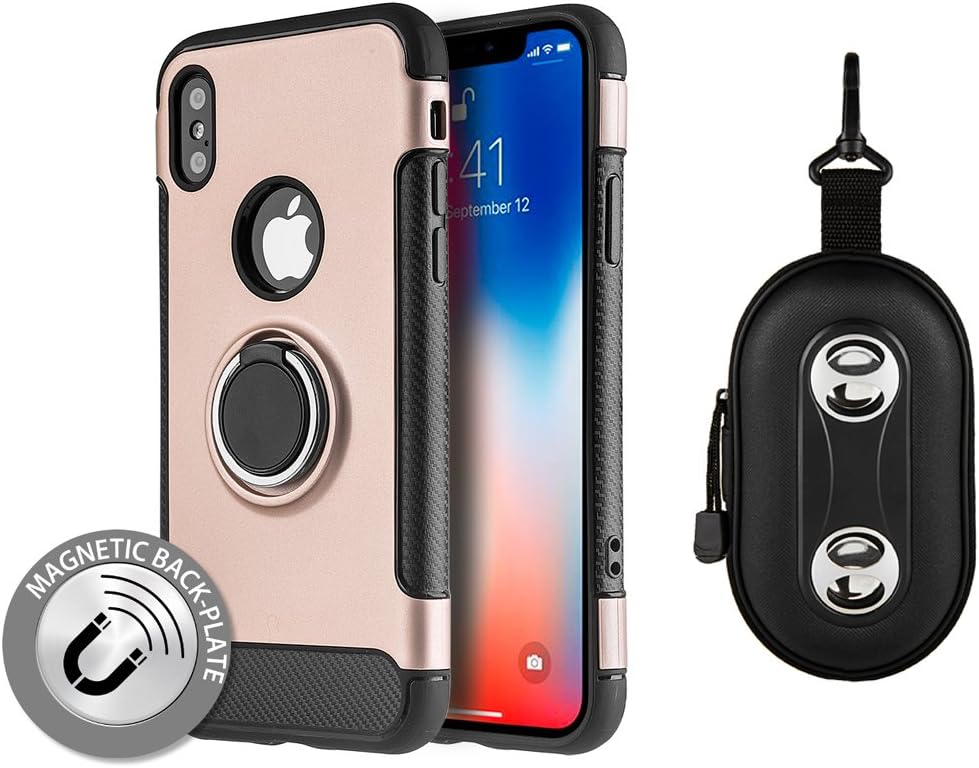 Rose Gold Sports Hybrid Stand Case with Circle