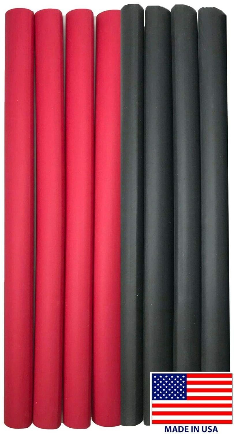 (8) 12" Black Red Heat Shrink Tubing 3/4" Flexible Adhesive Glue Lined