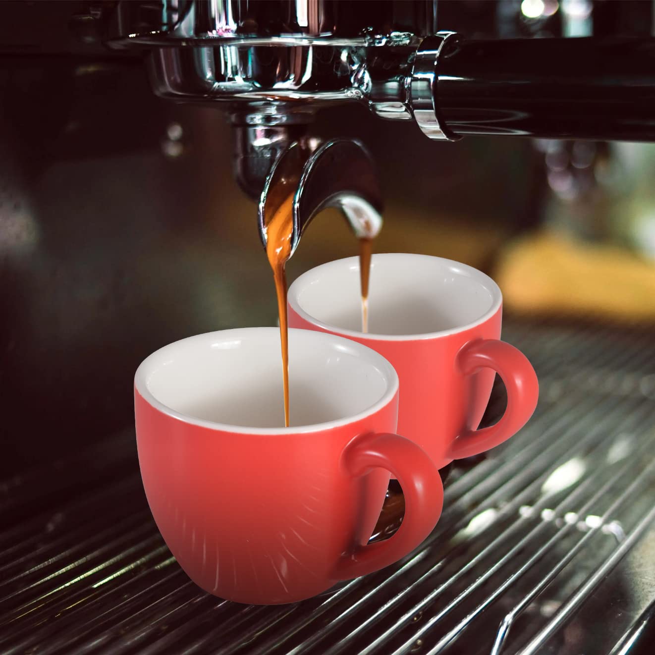 homEdge Mini tazza da caffè da 90 ml, per caffè espresso e tè, colore: rosso