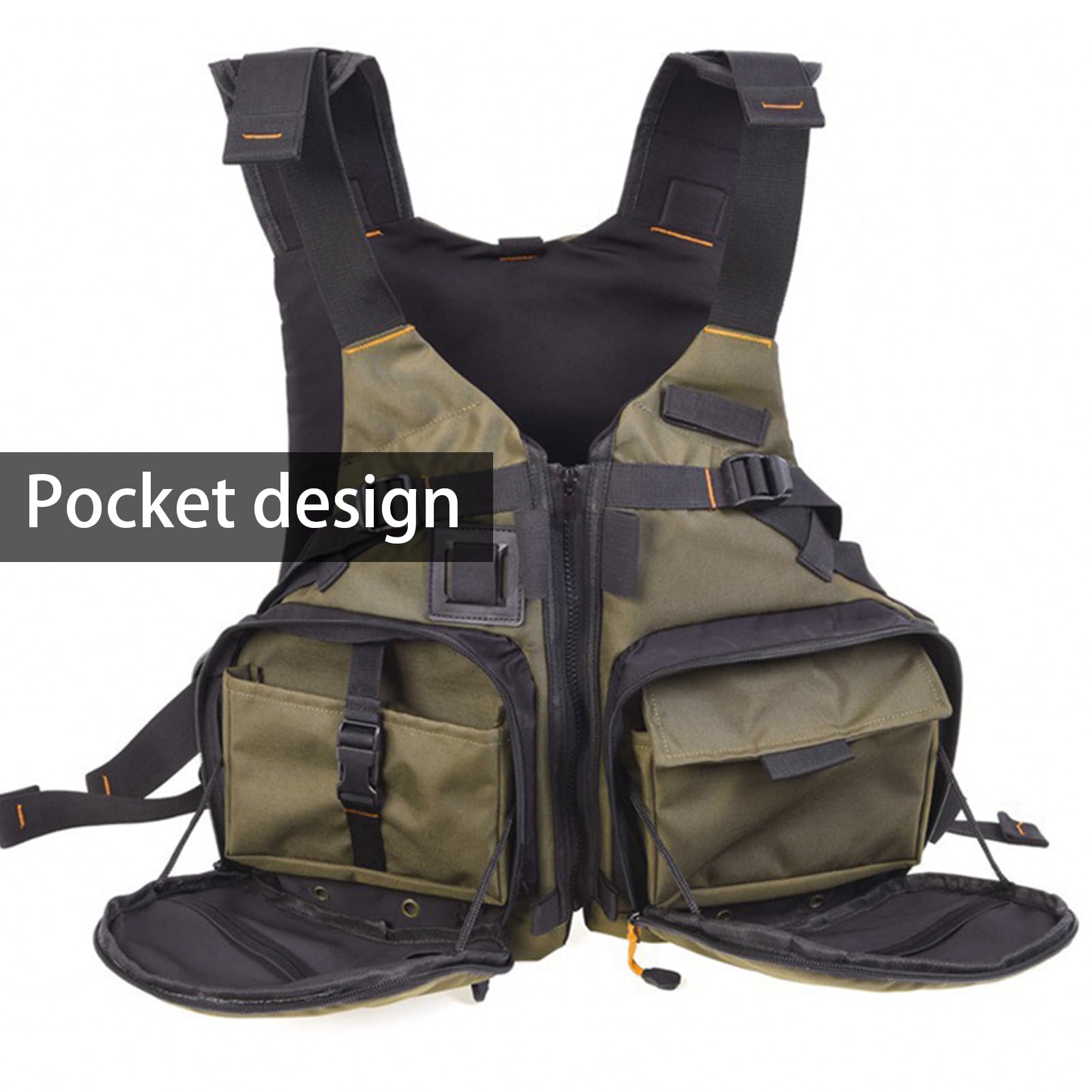 Chaleco Salvavidas para Adultos con Bolsillos, Ayuda A La Flotación Ajustable, Chaleco De Flotabilidad para Kayak, Pesca, Navegación, Vela