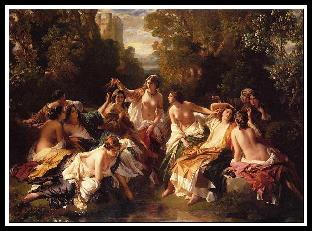 SYSMYXGS Paint by Numbers for Adults Kids Beginner Easy Drawing DIY Oil Canvas Painting Kits with Brushes, Acrylic Pigment Arts CraftArts Craft for Home Wall Decor — Florinda, 50x40cm,Unframed