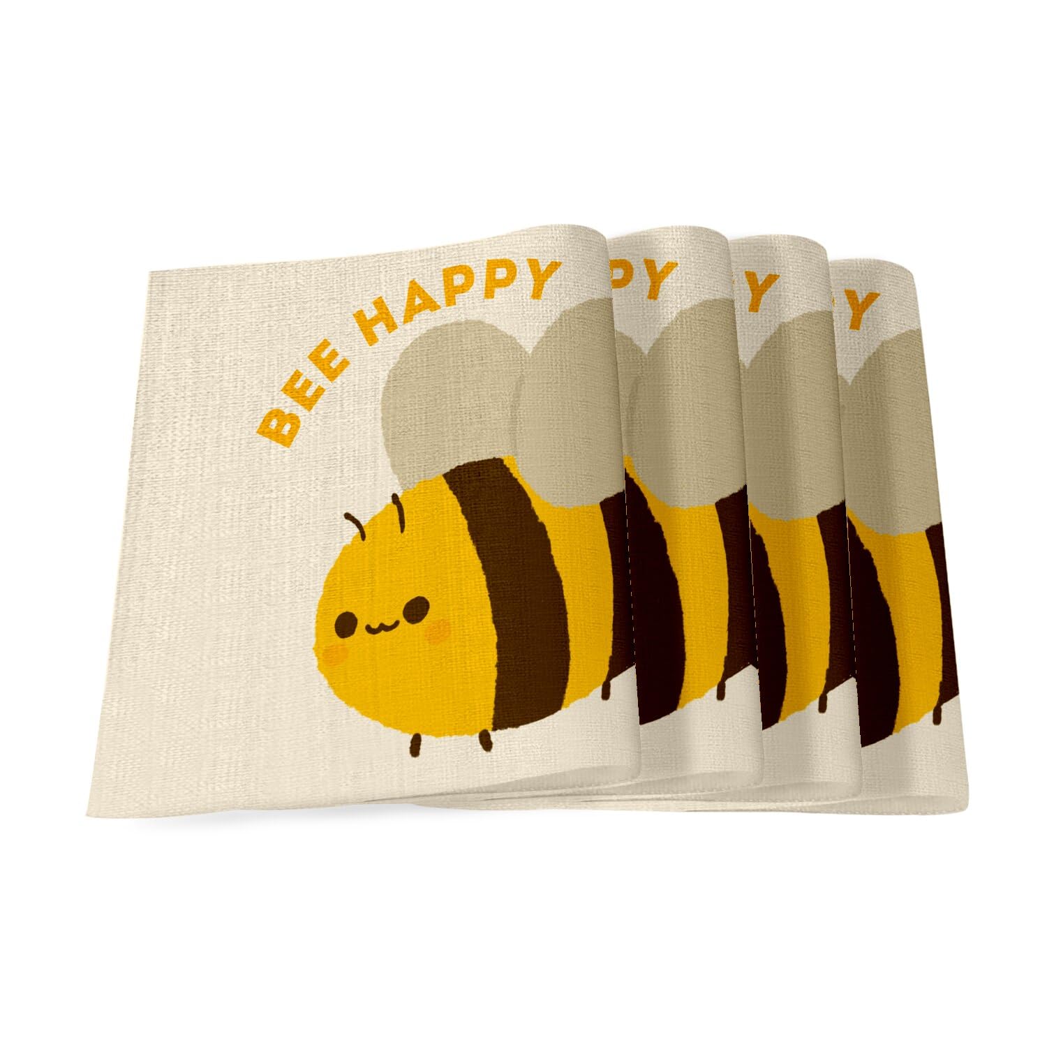 Sets de table abeille lin par 4 grand format pour un petit-déjeuner convivial en famille