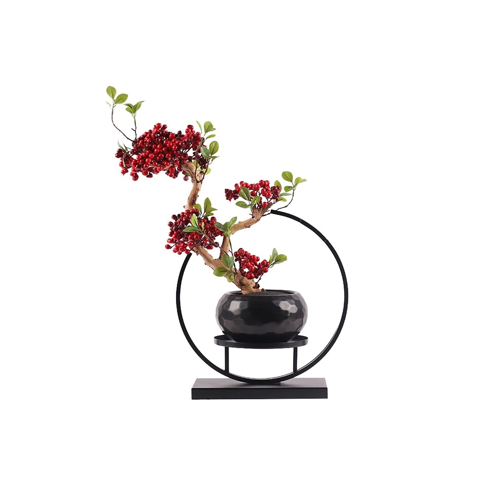 NGDFGR Handmade New Chinese Zen Simulation Flower Simulation Tree Bonsai Outdoor Garden Home Decoration Fake Potted Plant Creative Simulation Tree Fake Plant,A
