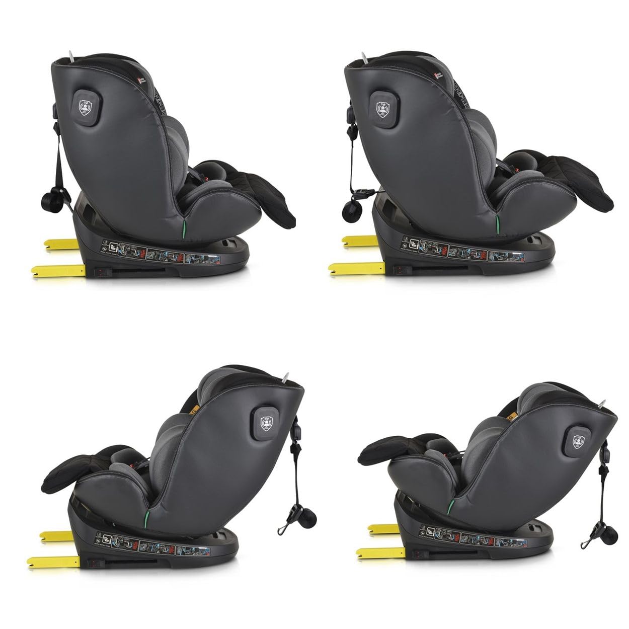 Cangaroo, siège enfant i-Size Castor (40-150cm) groupe 0/1/2/3 Isofix, coloris:gris