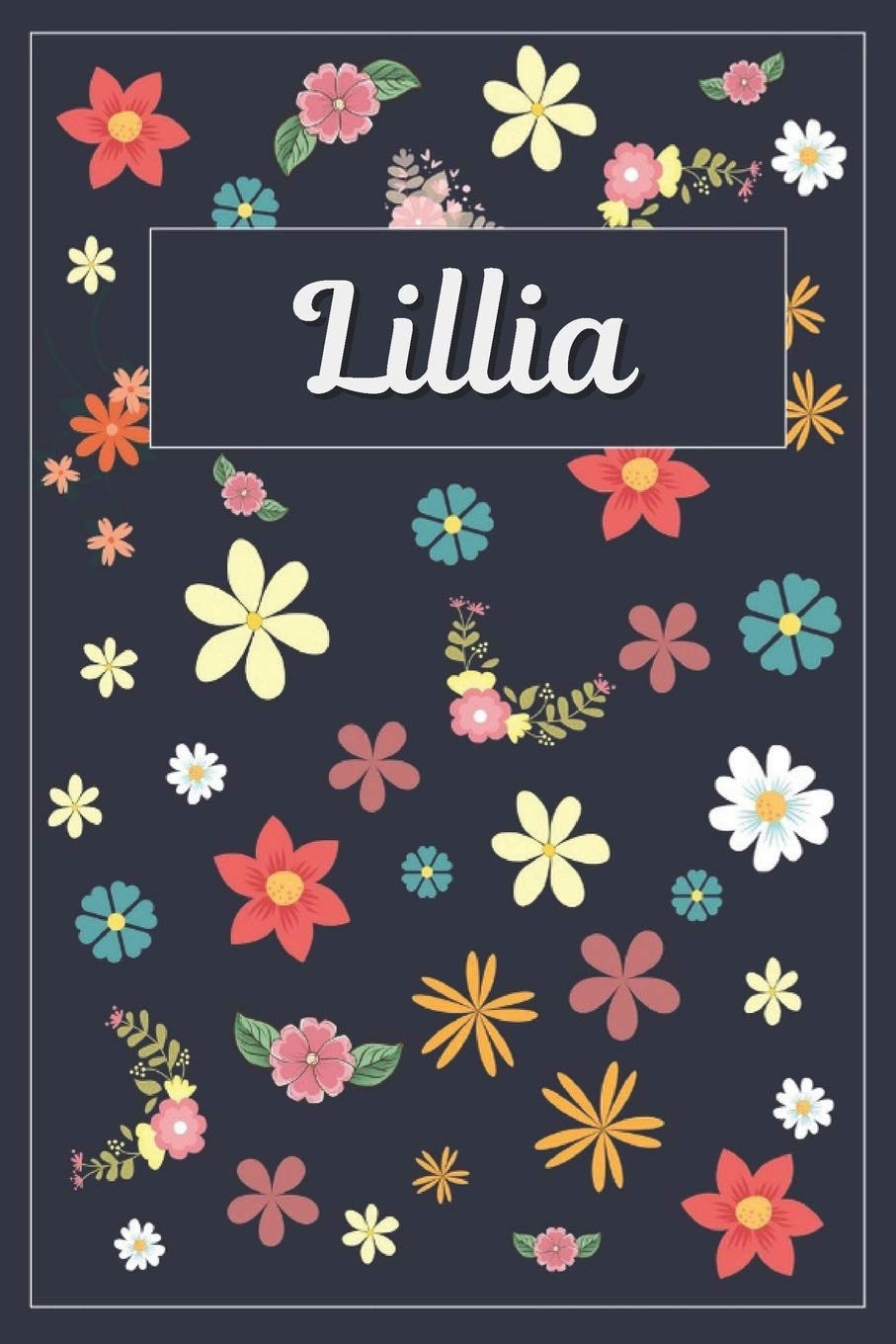 Lillia: Lined Writing Notebook with Personalized Name | 120 Pages | 6x9 | Flowers