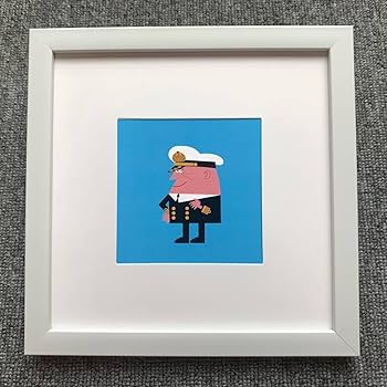 Amazon.co.jp: □柳原良平『アンクル船長』スクエア 20cm×20cm 額入り