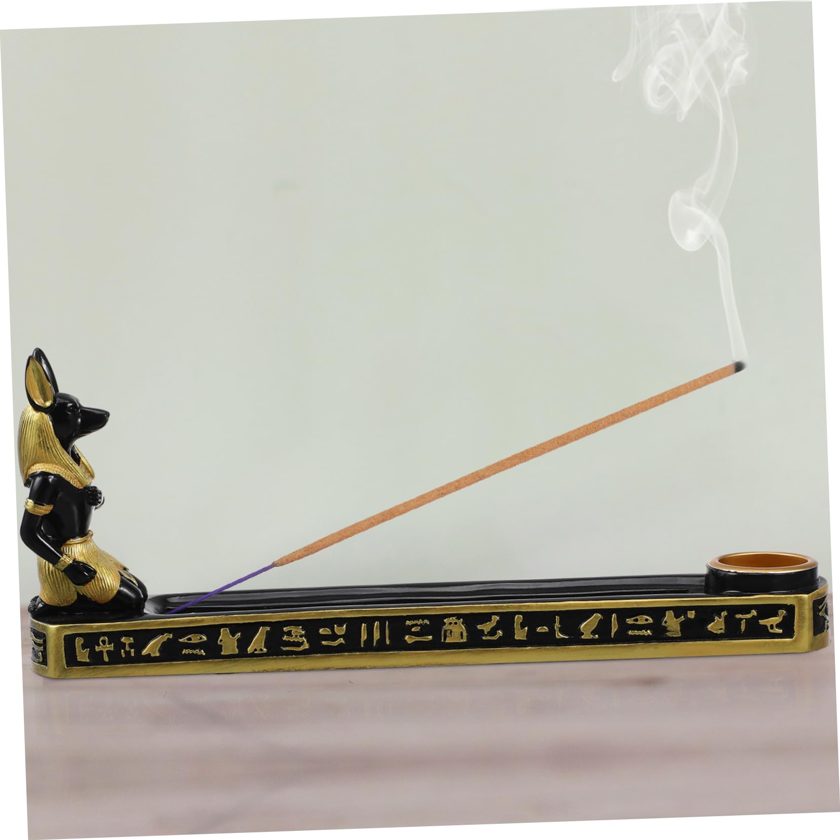 Porta Incenso in Resina Egizia Vassoio per Bastoncini di Incenso Feng Shui Creativa Resistente e Facile da Pulire per Soggiorno Meditazione e Yoga