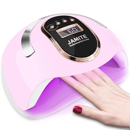 YUEHAO, Lámpara de Uñas LED 168W Secador de Uñas Profesional Lámpara LED Ultravioleta Lámpara de Uñas de Esmalte de Uñas con Sensor Automático, con 4 Temporizadores Manicura/Pedicura Salón de Uñas