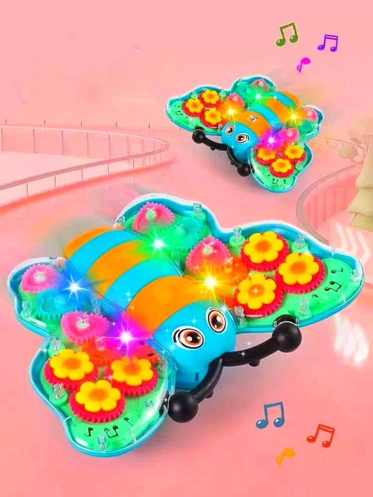 Buy Transparent 3D Butterfly Toy 360 Degree Rotation, Gear
