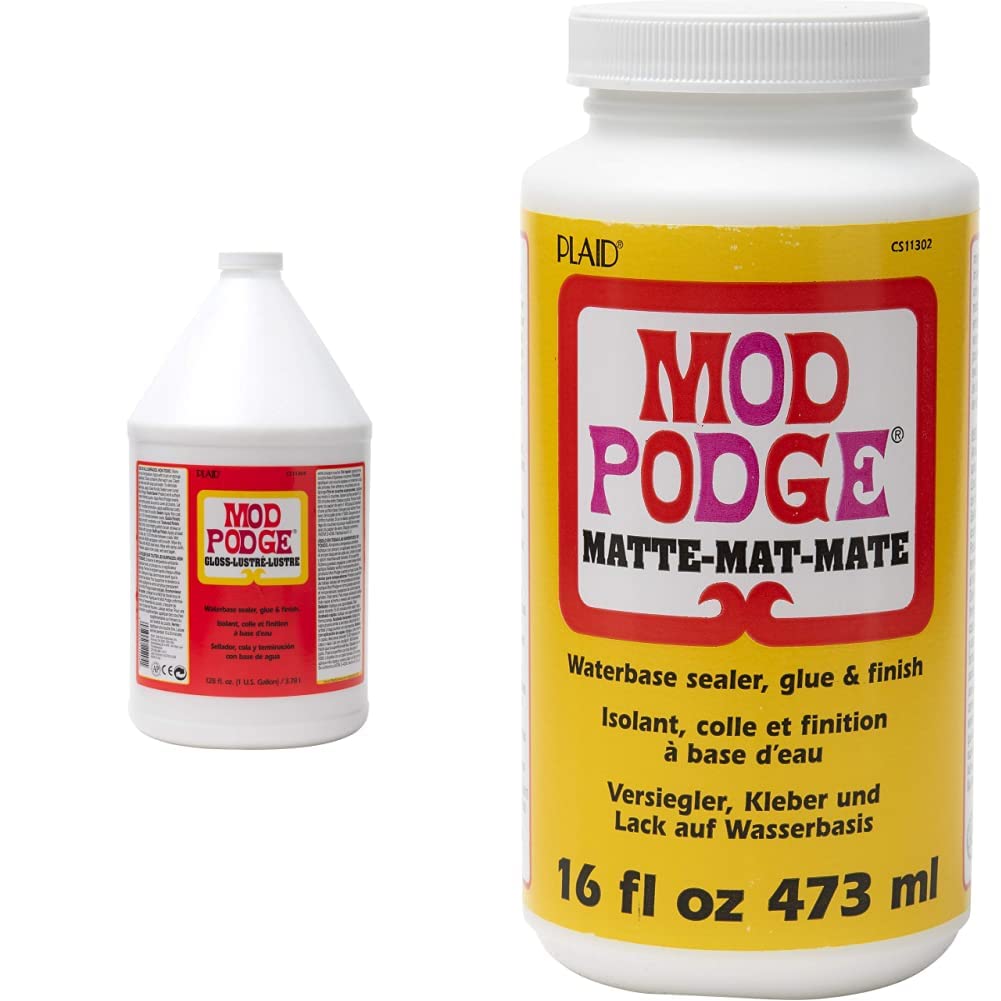 Mod Podge Sealer and Finish, Gloss & Matte (1 gal) & 16 oz