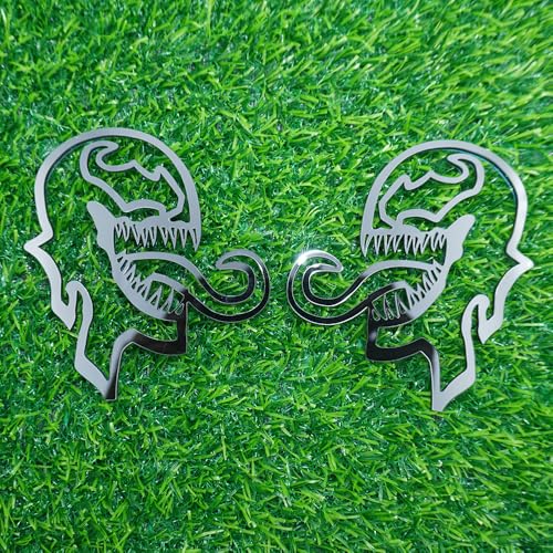 Image of Pair Set Venom Emblems 3D Badge Multicolored Custom Decal Sticker Fit for Universal Car Truck Motorcycles (Gloss Black)