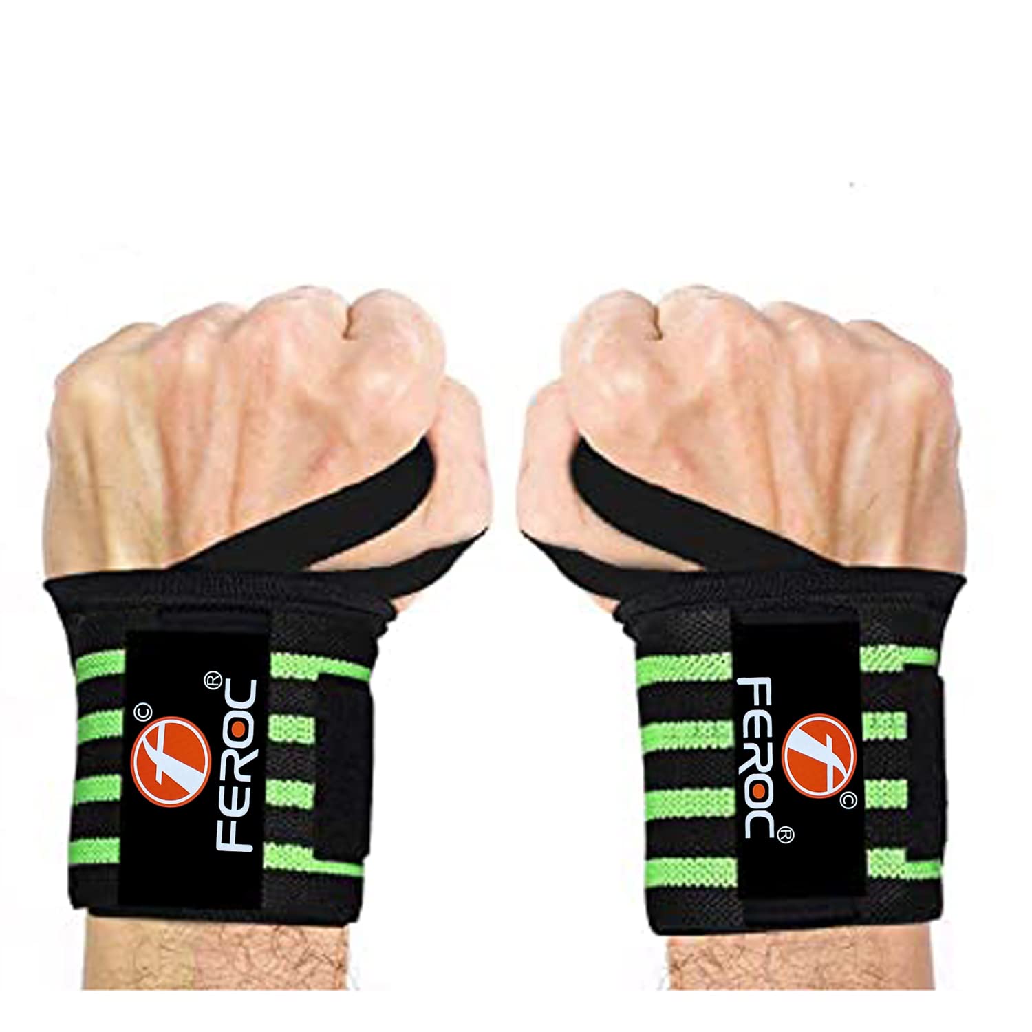 Feroc Professional Wrist Wrap Band, Wrist Strap for Gym and Fitness (Green Black) (B0BC8QQ8BF) Amazon Price History, Amazon Price Tracker