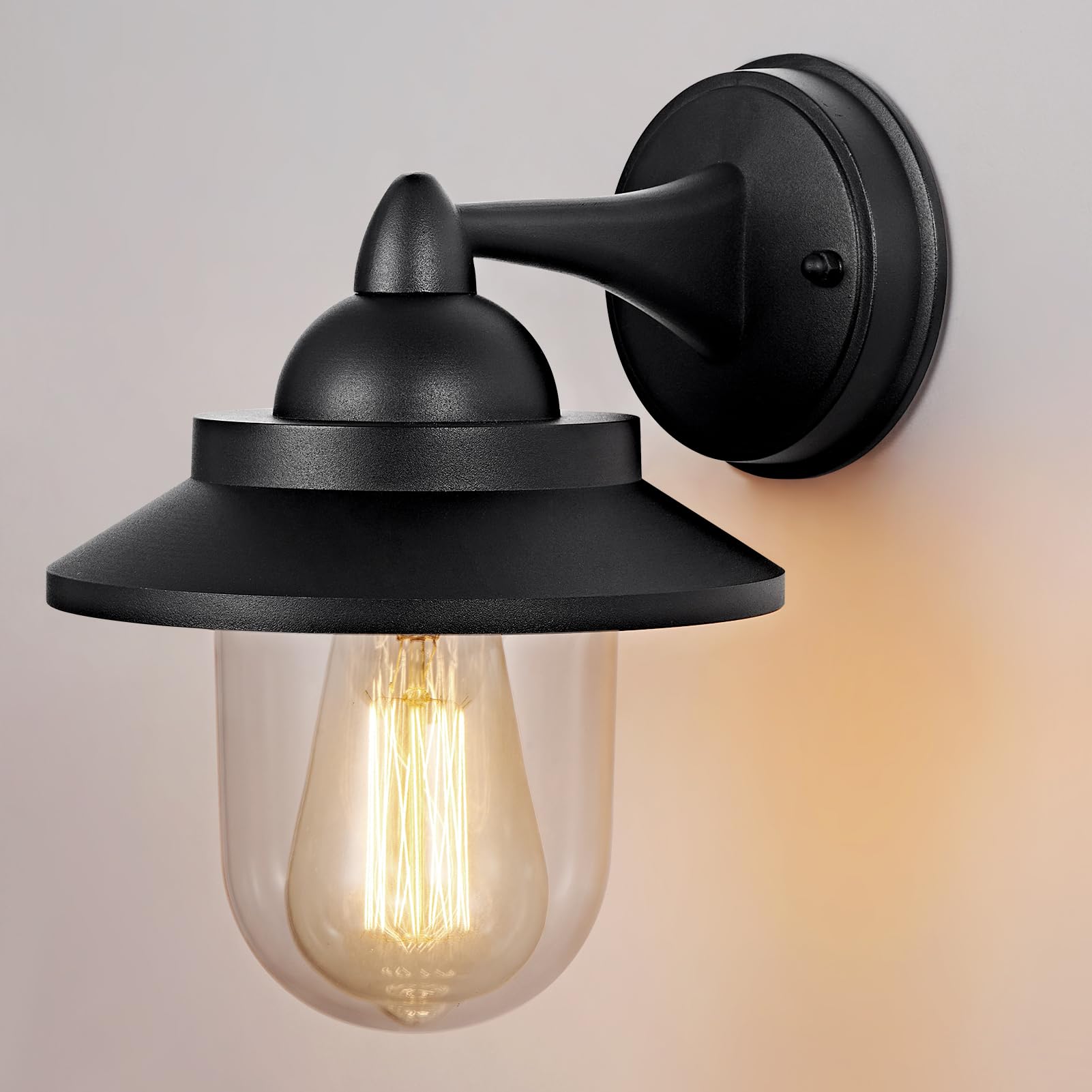 Harper Living Unisex Black Outdoor Wall Light, E27 Wall Lamp With Clear Shade, Ip54 Weatherproof In