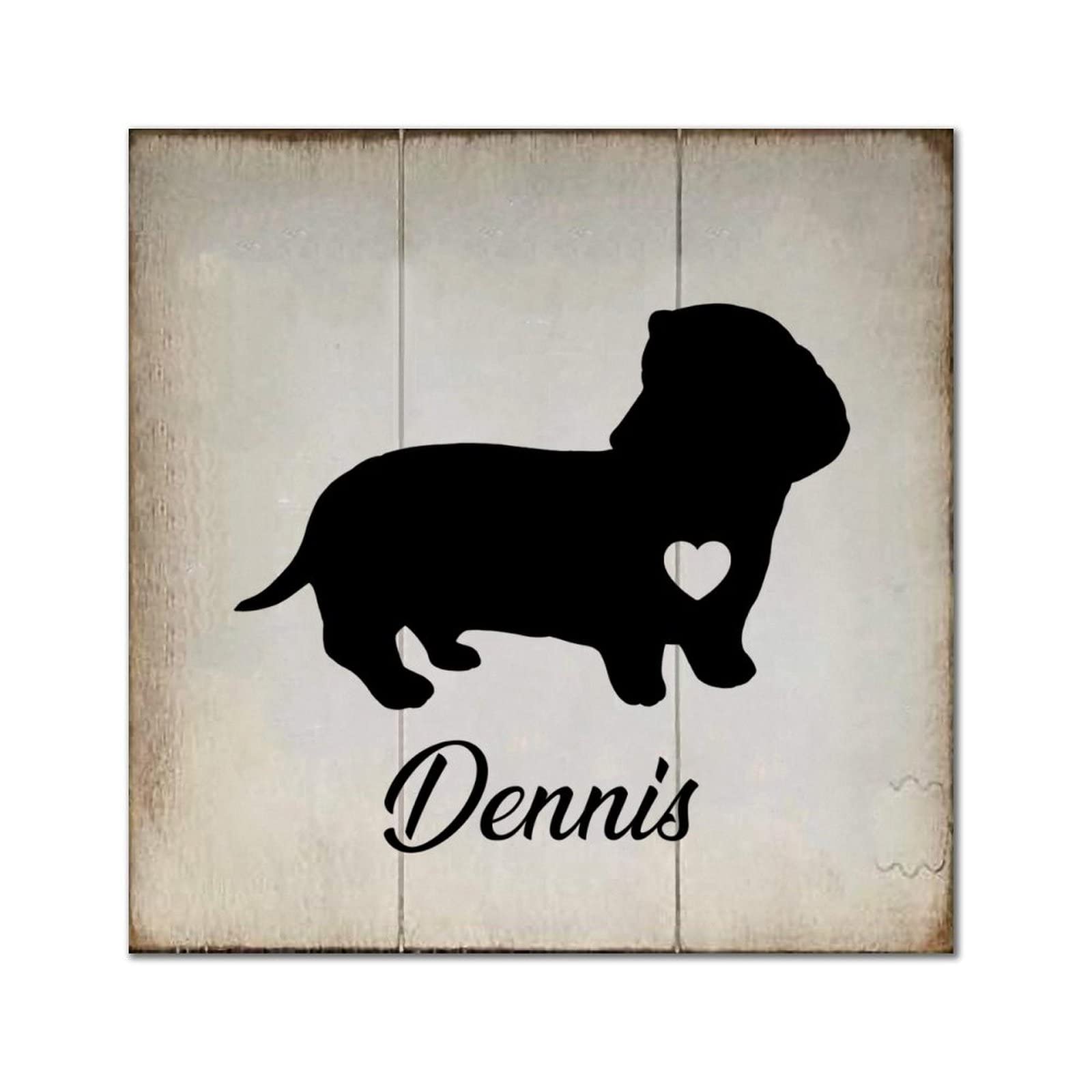 Plaque personnalisée Bulldog en bois, cadeau idéal pendaison crémaillère