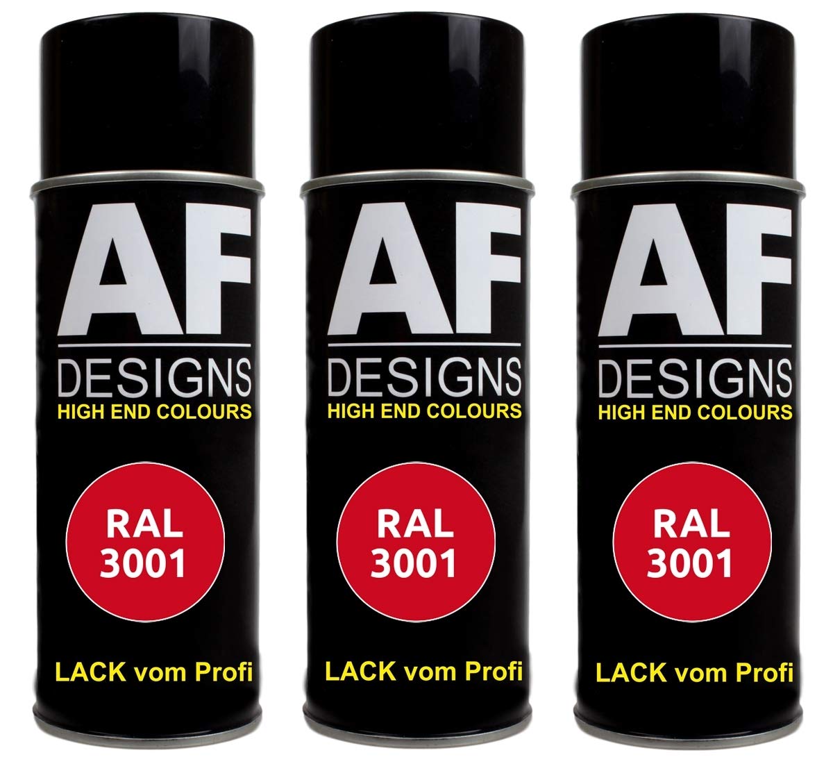 Alex Flittner Designs 3X Ral Pintura En Espray Pintura Coche Laca Colorida Lata De Aerosol RAL3001 Rojo Señal Mate
