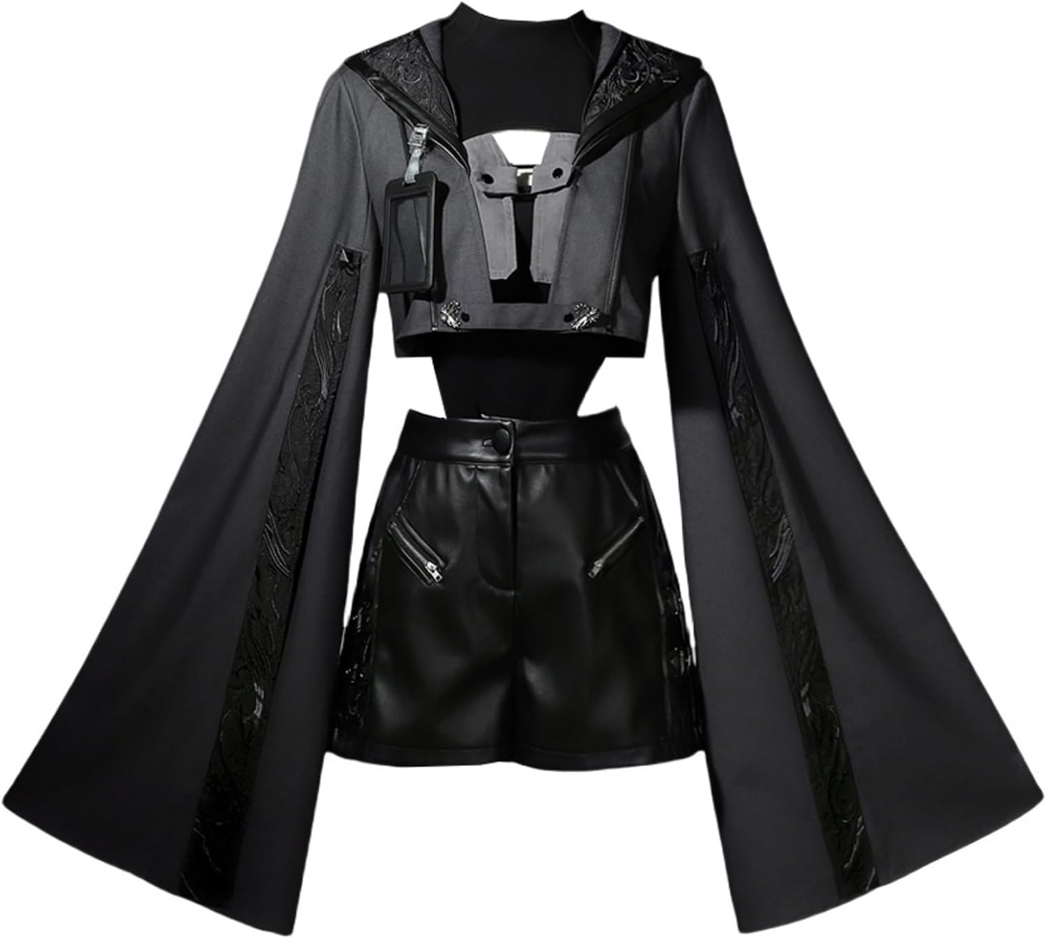 クロスジップレザーシスター　マリームーン　バニー　黒　ブラック　エナメル クロスジップレザーシスター マリームーン バニー 黒 ブラック