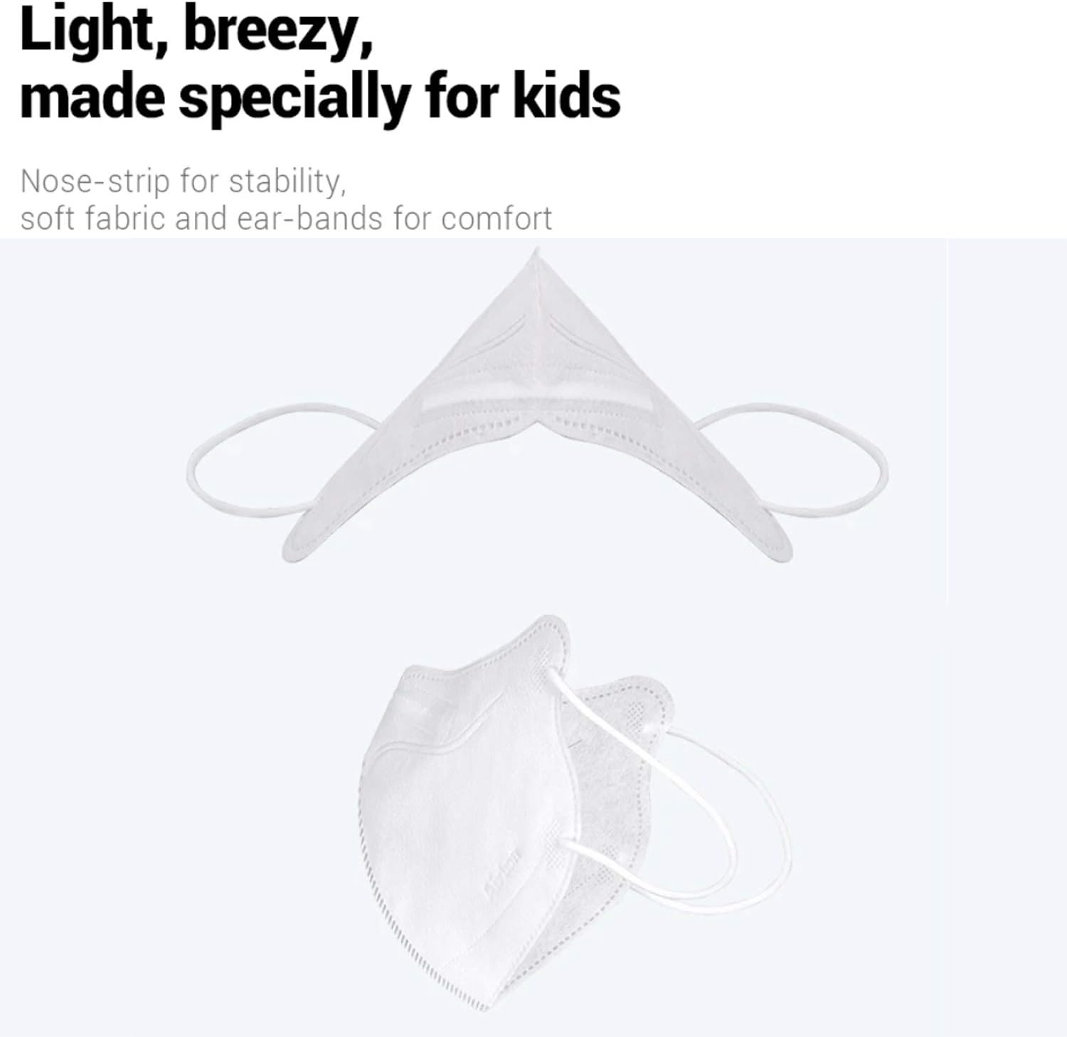 AIRQUEEN Airbon Kids Children Face Mask 100 Pack, White Nanofiber Filter Face Mask with Soft and Elastic Earloop for Prolonged Wear, Lightweight and Breathable Face Mask for 4Y-12Y Boys and Girls : Health & Household