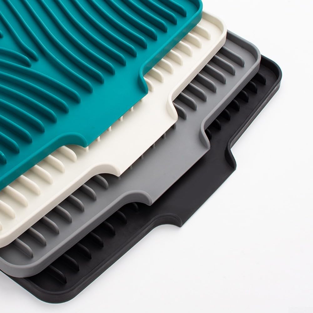 Tapis de séchage à vaisselle en silicone, 40 x 33 cm, extra large, tapis de comptoir facile à nettoyer, pour comptoir de cuisine ou évier, réfrigérateur ou tiroir (noir Tapis de séchage à vaisselle en silicone, 40 x 33 cm, extra large, tapis de comptoir facile à nettoyer, pour comptoir de cuisine ou évier, réfrigérateur ou tiroir (noir