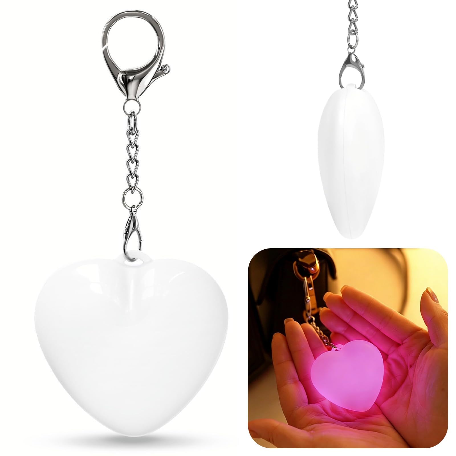 Touch Sensing Light, Heart Shaped Sensing LED Bag Lights, Rechargeable Purse Interior Light, Cute Handbag Accessory for Girls, Touch-Activated Wallet Lamp for Bags, Portable Keychain Night Lights (H)