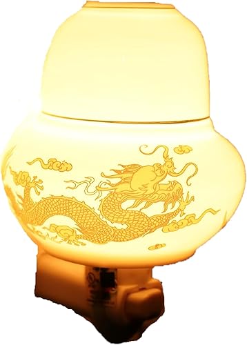 Miniatura 8 de Dragon Phoenix - Lámpara de luz nocturna de porcelana para aromaterapia, calentador de aceite, quemador