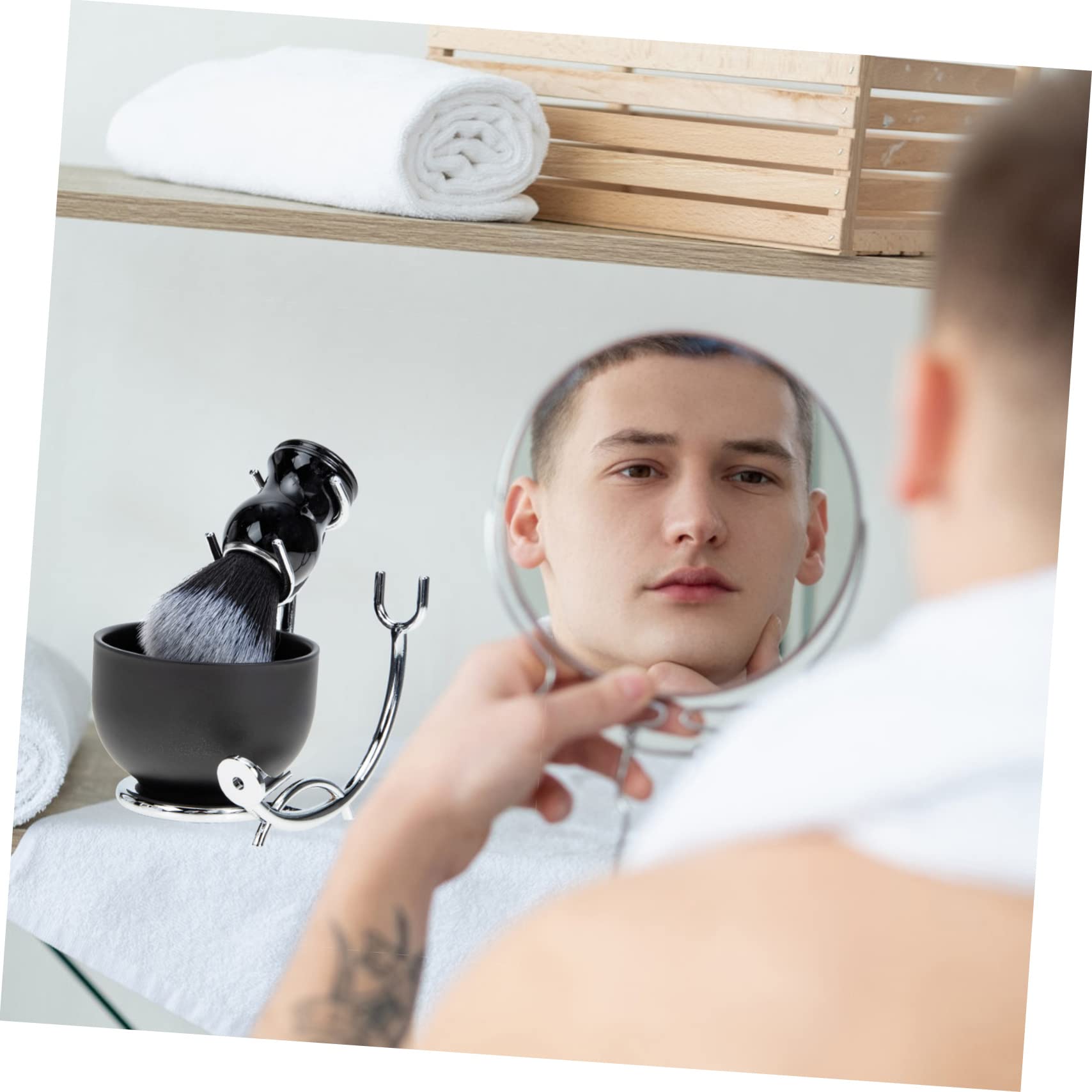 OUNONA Barba Uomo Completo Pennello Da Barba Per Uso Professionale e Domestico