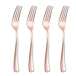 Liacere 200 Pack Rose Gold Forks Disposable - 7.4 inch Heavy Duty Plastic Forks - Heavyweight Plastic Fork - Rose Gold Silverware for Catering, Parties, Dinners, WeddingMother\'s DayValentine\'s Day