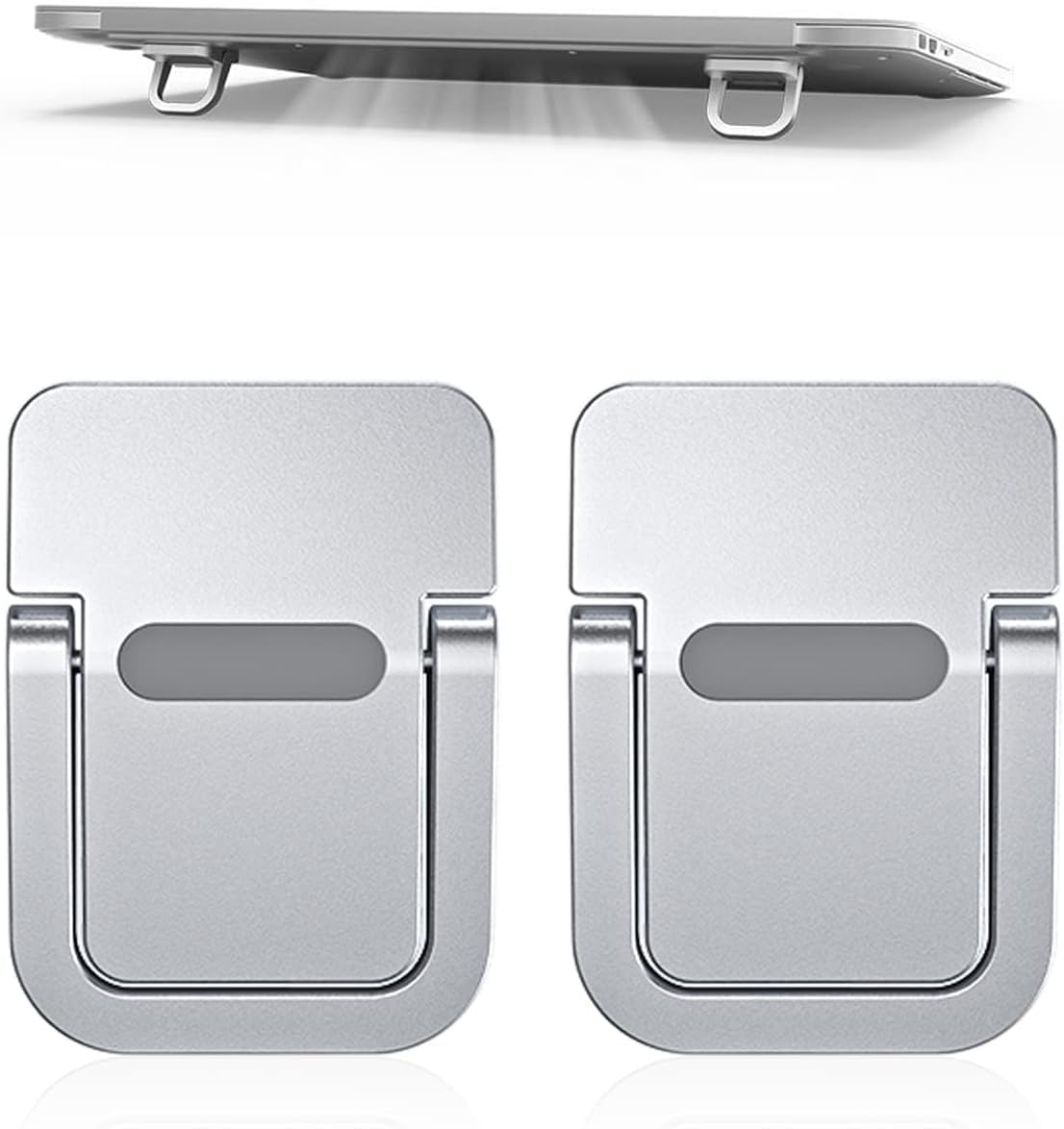 Mini Foldable Invisible Stand for Laptop & Tablet, Pack of 2 | Self-Adhesive, Zinc Alloy Laptop Feet, Anti-Slip Silicone Pads, Ergonomic Keyboard Riser for Cooling-picture-18
