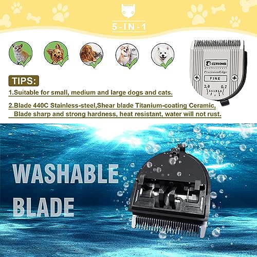 Professional Animal Dog Pet 5in1 Adjustable Fine Blade Cut Length 073mmcompatible with Wahl Arcobravurachromadocreativafigura and Motion Clippers2 Pcs  Cucciolini Doodles Professional animal dog pet 5 in 1 adjustable fine blade cut length 0 7 3mmcompatible with wahl arcobravurachromadocreativafigura and motion clippers2 pcs   cucciolini doodles