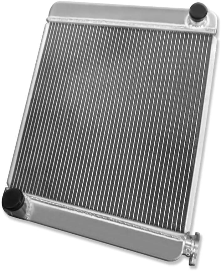 Universal 24" x 19" Full Aluminum 2 Rows Radiator For GM Chevy SBC BBC 1.5" Inlet & 1.75" Outlet