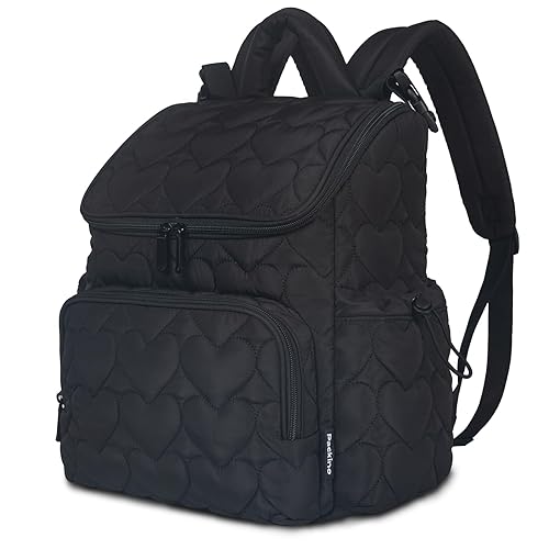 Miniatura 9 de Mochila para pañales para bebé, bolsa de bebé multifunción para mamá y papá, mochila de pañales de gran capacidad con cambiador, pañaleras elegantes
