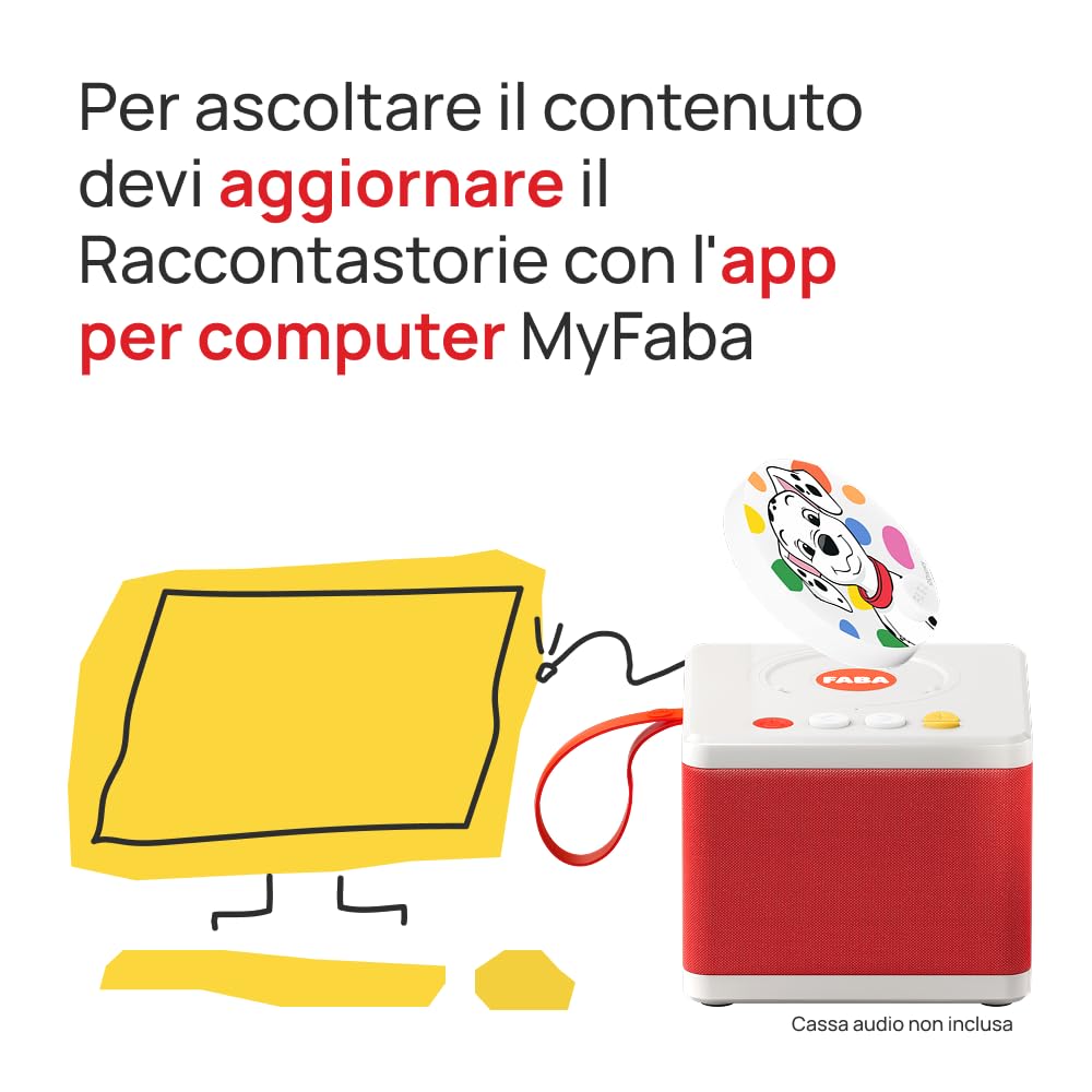 FABA Disco Sonoro Disney - La carica dei 101 - Storie e fiabe sonore per bambini e bambine 5-10 anni - Ascoltabile con il Raccontastorie e FABA+, gioco educativo versione italiana